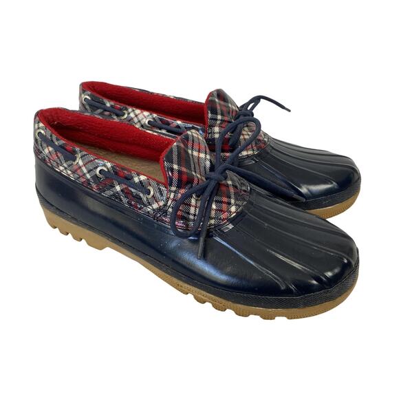 Sperry Top-Sider Duck Boots Womens 11 Tartan Plaid Waterproof Rubber STS90712 - Picture 1 of 13